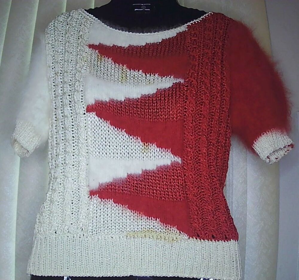 Vtg 1980's Lido New York Womens Knitted and Mohair Sweater Size Med